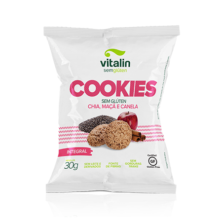 Cookies Chia C/ Maca e Canela Integral S/Gluten Vitalin