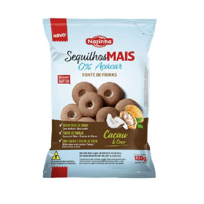 Sequilho Zero Acucar Cacau Coco 120g