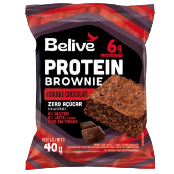 Brownie Protein Double Chocolate Zero Acucar,lact, gluten 40g Belive