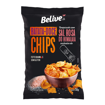 Chips Mandioca Belive Sal Rosa do Himalaia 50G